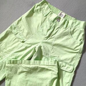 BDG Urban Outfitters Lime Green Wide Leg Cargo Pants Womens Medium Cuff Straps